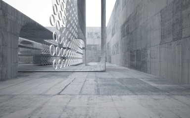 Empty dark abstract concrete smooth interior . Architectural background. 3D illustration and rendering