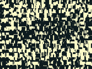 Abstract grunge vector background. Monochrome grid composition of irregular overlapping graphic elements.