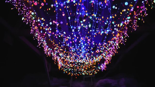Christmas Lights Under Bridge at Zoo Lights Denver
