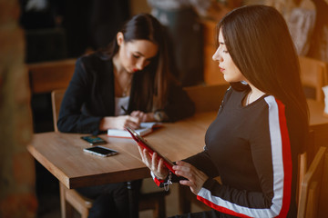 Businesswomen in a cafe