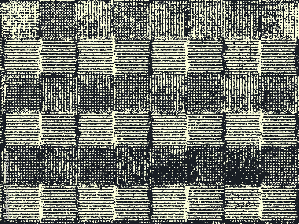 Poster abstract grunge vector background. monochrome grid composition of irregular overlapping graphic elem
