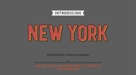 New York typeface.For labels and different type designs