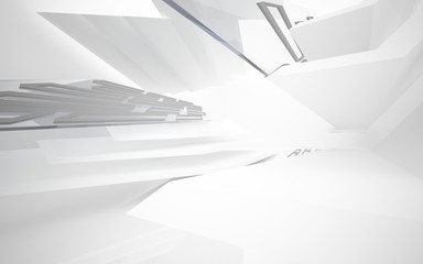 Abstract white interior of the future. 3D illustration and rendering