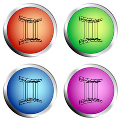 ZODIAC GEMINI ICON colored circle push button Set - Vector illustration
