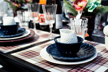 Dishes on the holiday table.