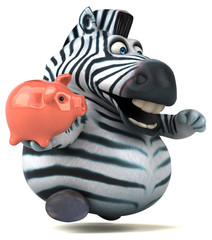 Fun zebra - 3D Illustration