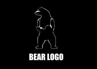 bear logo on black background vector illustration