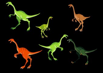 Dinosaurs set isolated vector