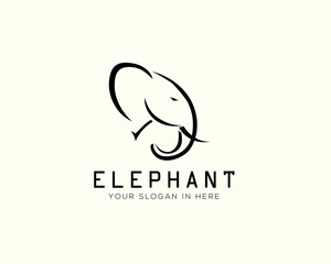 head elephant drawing art logo design inspiration