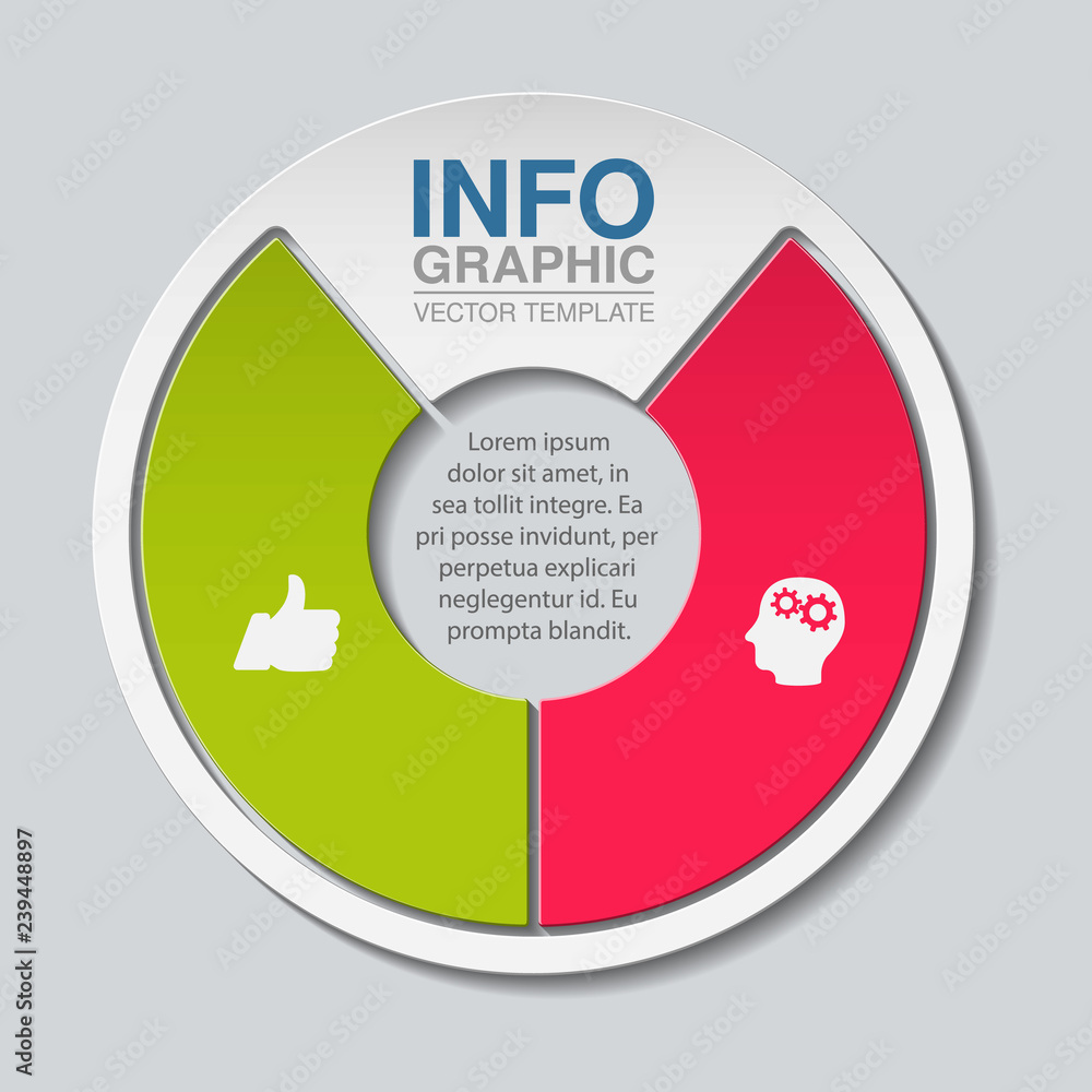 Wall mural vector infographic template for circular diagram, graph, presentation, chart, business concept with 