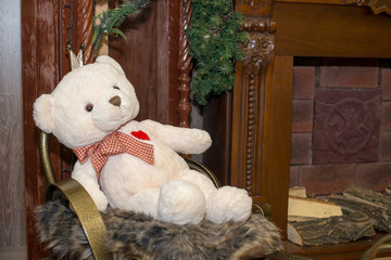 Interior of beautiful living room decorated for Christmas