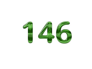Green Number 146 isolated white background