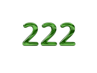 Green Number 222 isolated white background