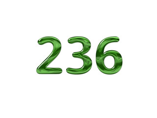 Green Number 236 isolated white background