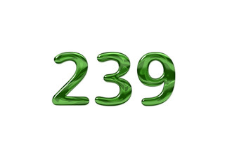 Green Number 239 isolated white background