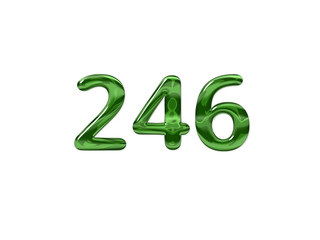 Green Number 246 isolated white background