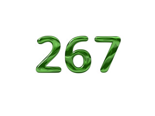 Green Number 267 isolated white background