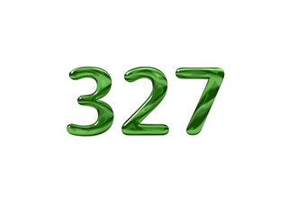 Green Number 327 isolated white background