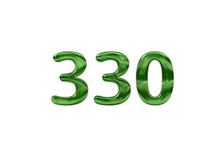 Green Number 330 isolated white background