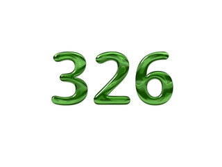 Green Number 326 isolated white background