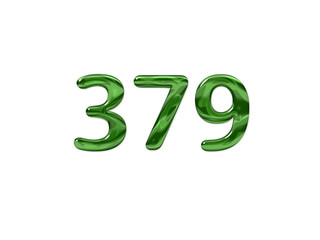 Green Number 379 isolated white background