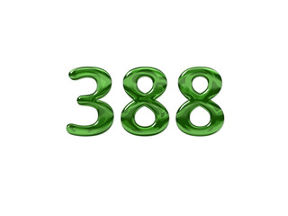 Green Number 388 isolated white background