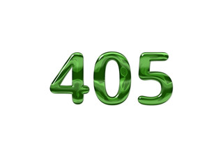 Green Number 405 isolated white background