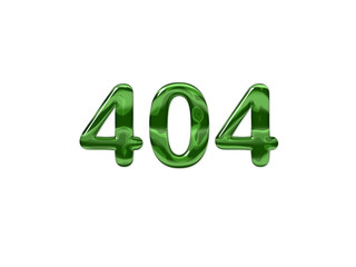 Green Number 404 isolated white background