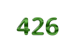Green Number 426 isolated white background