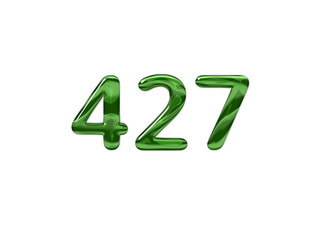 Green Number 427 isolated white background