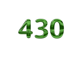 Green Number 430 isolated white background