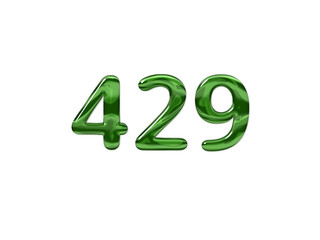 Green Number 429 isolated white background
