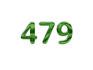 Green Number 479 isolated white background