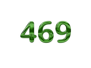 Green Number 469 isolated white background