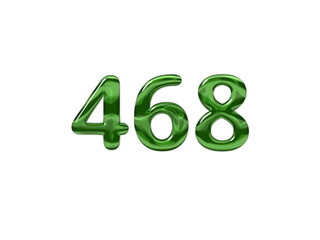Green Number 468 isolated white background