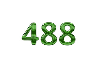 Green Number 488 isolated white background