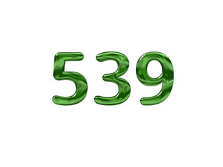 Green Number 539 isolated white background