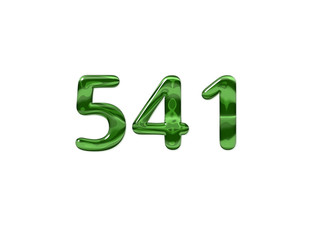 Green Number 541 isolated white background