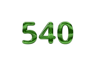 Green Number 540 isolated white background