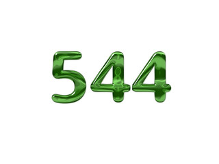 Green Number 544 isolated white background