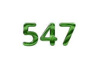 Green Number 547 isolated white background