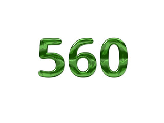 Green Number 560 isolated white background