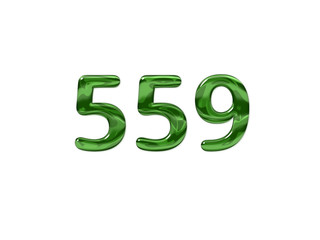 Green Number 559 isolated white background
