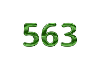 Green Number 563 isolated white background