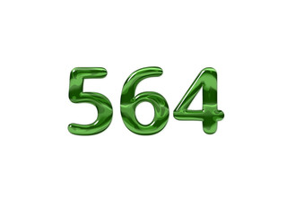 Green Number 564 isolated white background