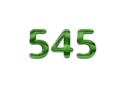 Green Number 545 isolated white background