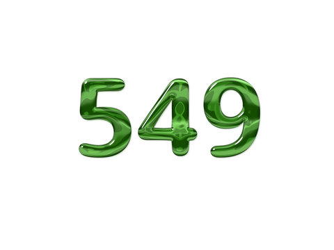 Green Number 549 isolated white background