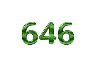 Green Number 646 isolated white background