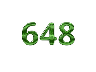 Green Number 648 isolated white background