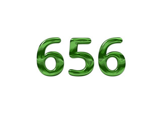 Green Number 656 isolated white background